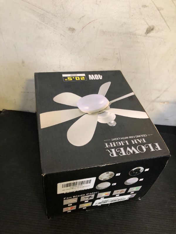 Photo 1 of MIMIRGB Socket Fan Light with Remote,Small Ceiling Fans with Lights,Smart Timing Dimmable 3 Colors,E26 Base Socket Ceiling Fan for Bedroom Living Garage Kitchen?White?