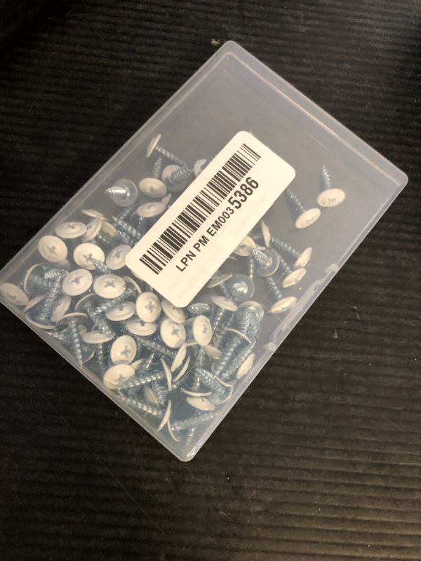Photo 1 of #8 x 5/8" Truss Head Fast Self Tapping Screws, Alloy Steel Wood Screws, White Head, 100 PCS