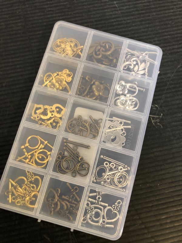 Photo 1 of PH PandaHall 60 Sets Toggle Clasp, 15 Styles T-bar Closure Clasps IQ Toggle Clasps Flower Heart Clasps Fastener Hook Toggle Connectors TBar End Clasps for Necklace Bracelet Jewelry Making