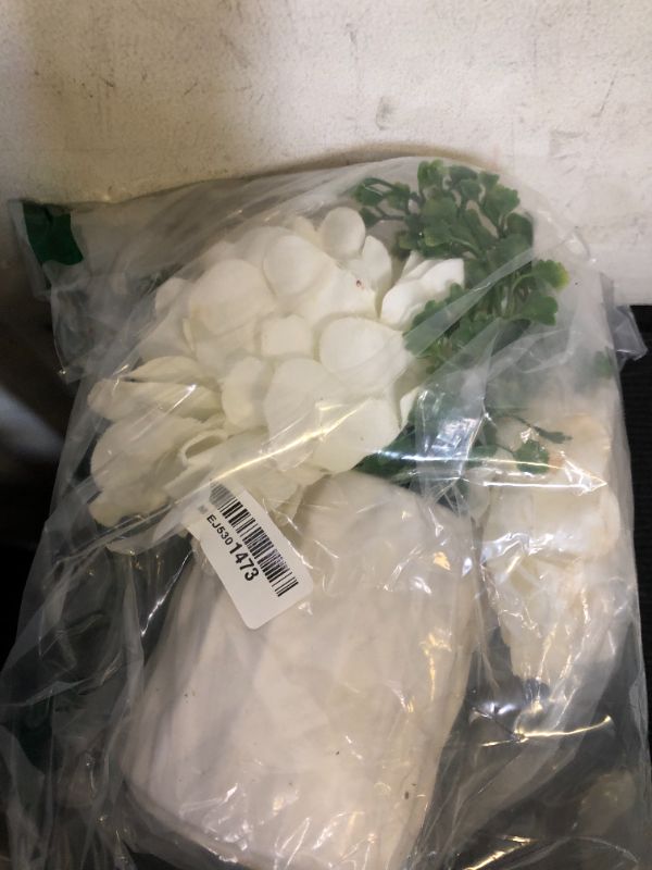 Photo 1 of DILATATA Artificial White Tulips in Vase with Faux Water 5.5" Real Touch Flowers Fake Tulips Small Flowers Arrangement in Cube Glass Vase for Mother's Day Table Centerpiece Wedding Home Decor