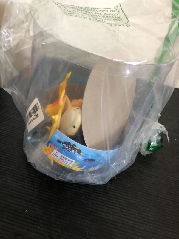 Photo 1 of Liberty Imports Bucket of Ocean Sea Animals Toys - 16 PCS Large Underwater Deep Sea Creaures, Realistic Soft Plastic Marine Educational Toy Figures Playset for Toddlers, Kids
