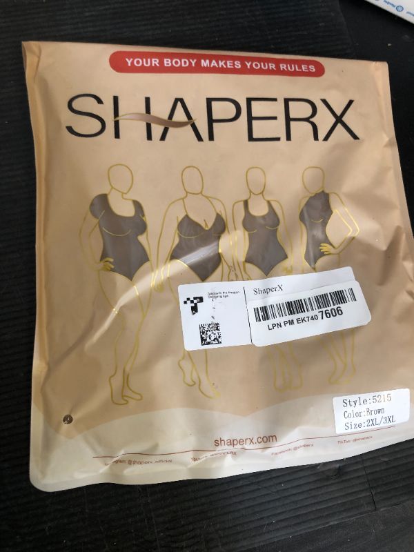 Photo 1 of SHAPERX Bodysuit for Women Tummy Control Shapewear Seamless Sculpting Thong Body Shaper Tank Top,SZ5215-Brown-2XL/3XL