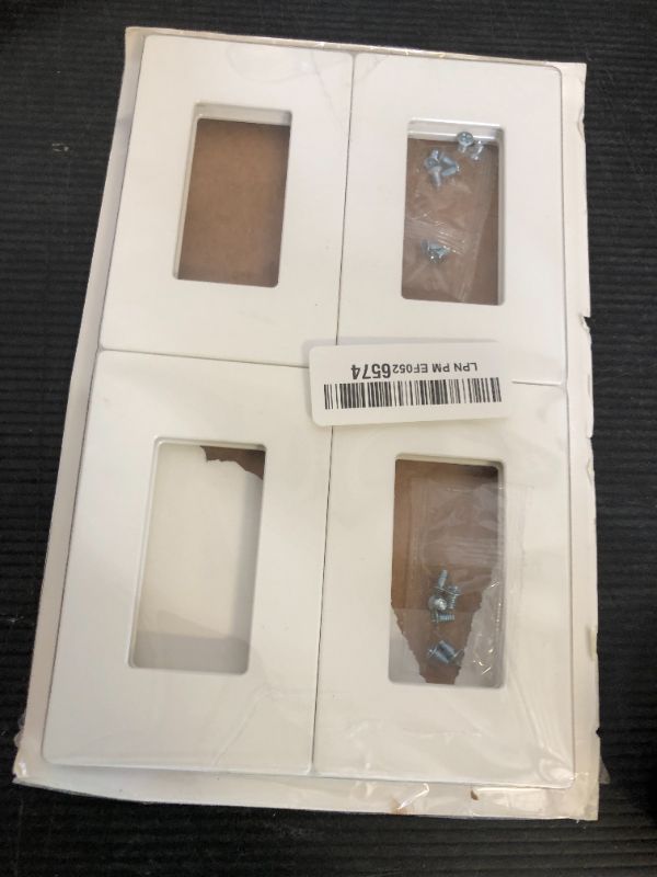 Photo 1 of CML Matte White Decorator Screwless Wall Plate, 8 Pack 1-Gang Outlet Covers and Switch Plates, Scratch and Impact Resistant, Hidden Screws, Polycarbonate, Standard Size 2.91” X 4.68”