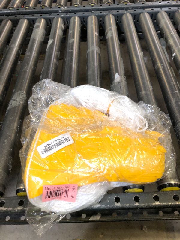 Photo 1 of Preboun 135 Pcs 295 ft Pennant Banners Flags Reflective Yellow Safety String PVC Perimeter Marking Flags Caution Barricade Windproof Waterproof Rooftop Flagging for Marker Construction