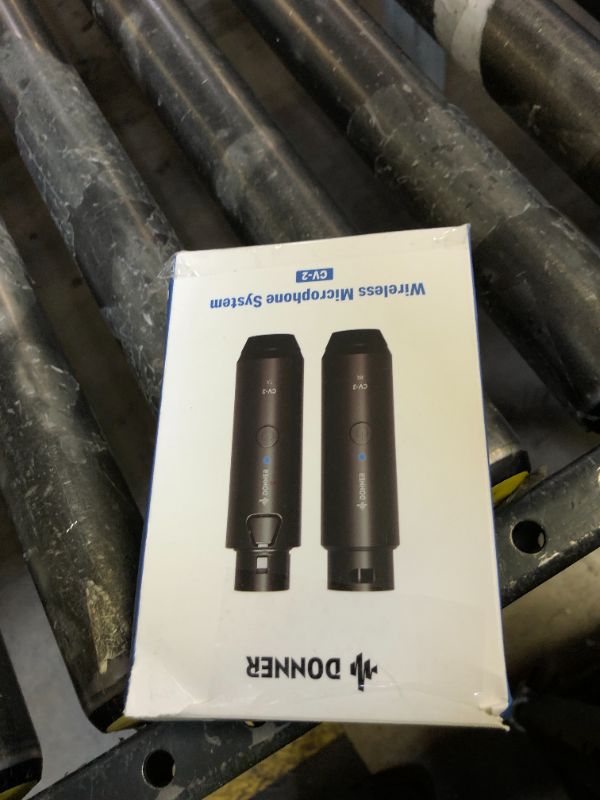 Photo 1 of Donner Wireless XLR Microphone Transmitter Receiver, 2.4GHz Plug-on Wireless Microphone Adapter with 24-bit/192kHz High-Resolution for Dynamic Microphone, Audio Mixer, PA System, Camera (CV-2)