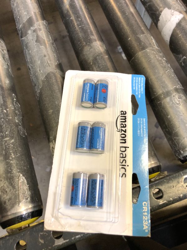 Photo 1 of Amazon Basics 6-Pack Non-Rechargeable CR123A Lithium Batteries, 3 Volt, Up to 10-Year Shelf Life