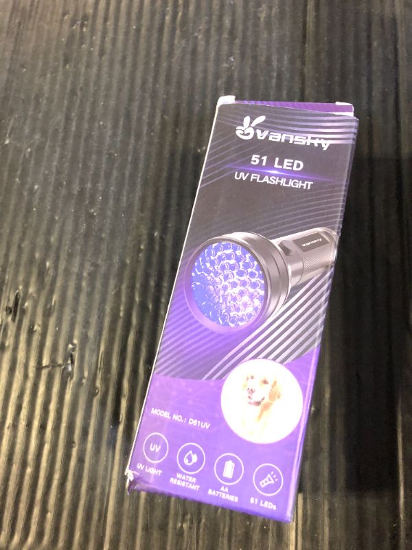 Photo 1 of Vansky UV Flashlight Black Light, 51 LED Blacklight Pet Urine Detector for Dog/Cat Urine, Dry Stains, Bed Bug, Resin Curing, Scorpions Finder