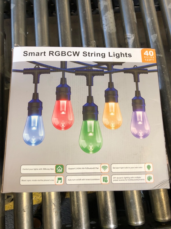 Photo 1 of XMCOSY+ Smart Outdoor String Lights, 123Ft Patio Lights Waterproof, App Control, Compatible with Alexa, RGBCWIC Color Changing LED String Light for Outside