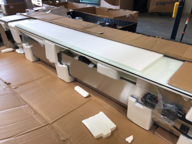 Photo 1 of Garvee 71’’ Countertop Refrigerated Condiment Station with Auto Defrost & Digital Controller and LED Display,Sandwich Prep Table Guard with 1/3 Pan*6 and 1/6 Pan*4,ETL,Glass Lid for Restaurant Food Tr