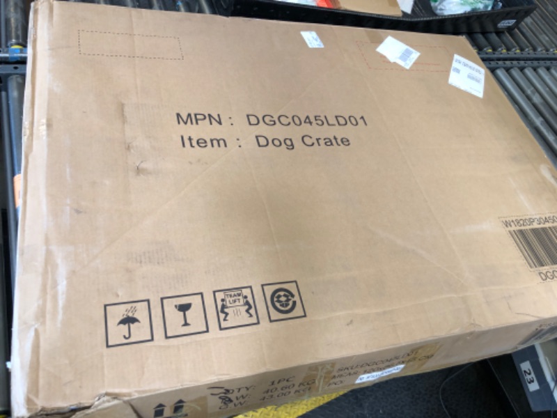 Photo 1 of Dog Crate Furniture with Double Lockable Doors and Removable Pull-out Tray
