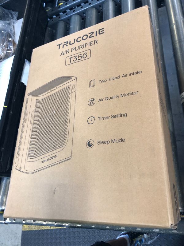 Photo 1 of Trucozie Air Purifier for Home Large Room Bedroom Up to 1937 Ft² in 1 Hr With Double-sided Air Inlet, Air Quality and Light Sensors, HEPA Sleep Mode for Allergies, Dust, Smoke, Pet Hair, White