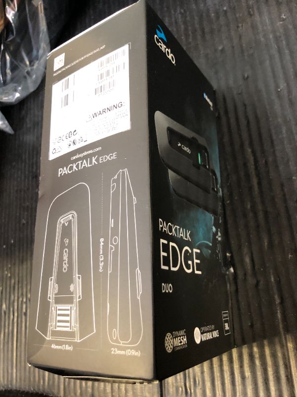 Photo 1 of Cardo PACKTALK Edge Motorcycle Bluetooth Communication System Headset Intercom - Dual Pack, Black