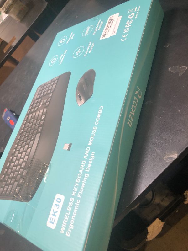Photo 1 of Wireless Keyboard and Mouse Combo,2.4G Full Size Wave Keys Ergonomic Keyboard with Wrist Rest for Natural Typing, 3 DPI Adjustable Ergonomic Silent Mouse for Computer/Laptop/Windows/Mac (Black)