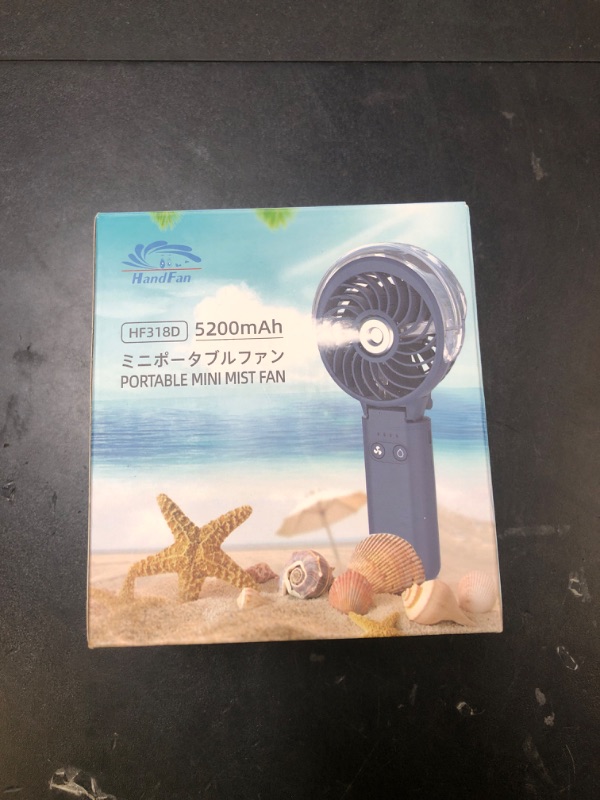 Photo 1 of HandFan 5200mAh Upgraded Handheld Misting Fan, Portable Mister Fan Rechargeable, Spray Water Mist Fans, Electric Hand Cooling Ice Fans for Summer Beach Travel Concerts, Gifts for Women(Royal Blue)
