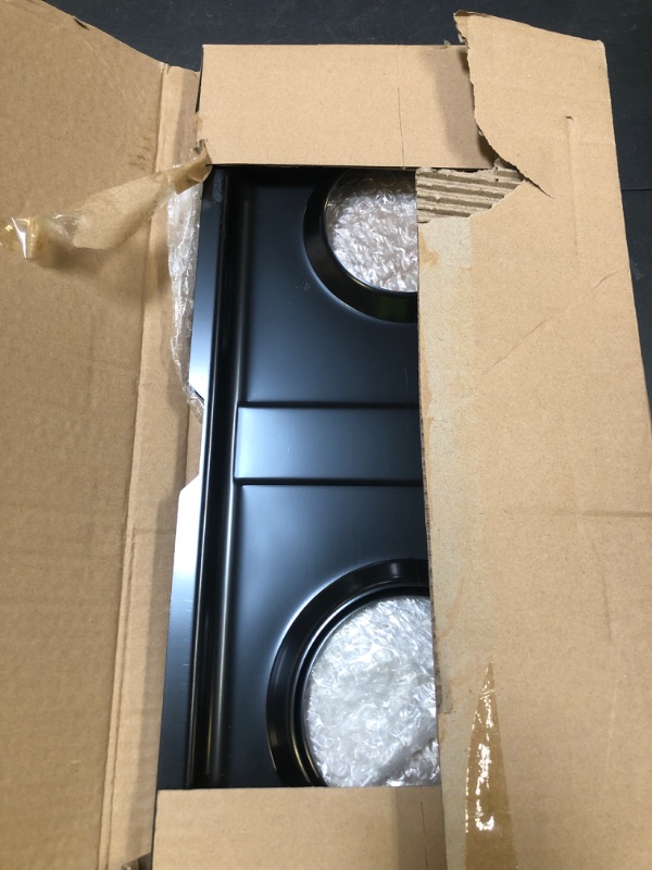 Photo 1 of Atgestore WB34K10010 WB34K10009 Drip Pans Replacement for GE Gas Range Parts Black Stainless Steel Double Burner Drip Pans for GE Hotpoint Stove Parts Cooktop Drip Pans Set 2 Pcs