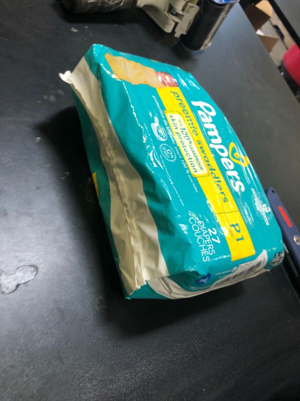Photo 1 of Pampers Baby Diapers - Swaddlers - Size P1, 27 Count, Ultra Absorbent Disposable Preemie Diaper