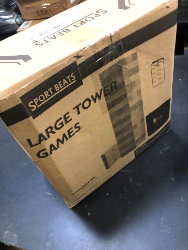 Photo 1 of SPORT BEATS Outdoor Games Large Tower Game 54 Blocks Stacking Game Includes Carry Bag