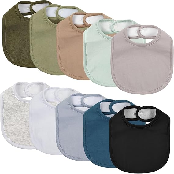 Photo 1 of Baby Snap Bibs for Boys Girls,10 Pack Baby Bandana Drool Bibs with Snap,Super Soft Cotton Snap Closure Bibs for Newborn Teething,Feeding,Drooling