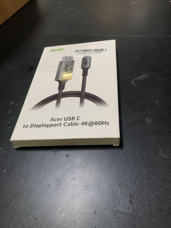 Photo 1 of acer USB C to DisplayPort Cable 6.6 FT (4K@60HZ 2K@165Hz), Type-C to DisplayPort Cord (Sturdy Aluminum, Plug & Play) Thunderbolt 3/4/5 Compatible with MacBook Pro/Air, iPhone 16 Pro/Max, XPS, Surface