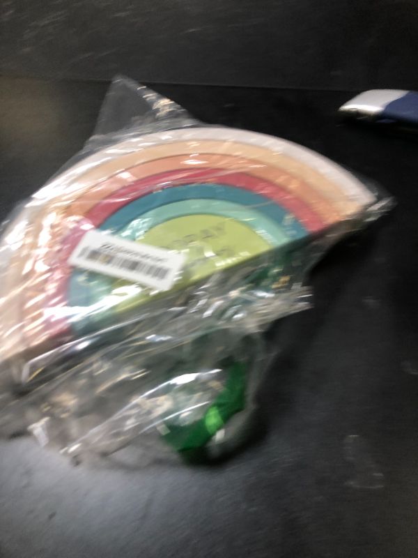 Photo 1 of Mud Pie Children's Stacking Rainbow Set, Green