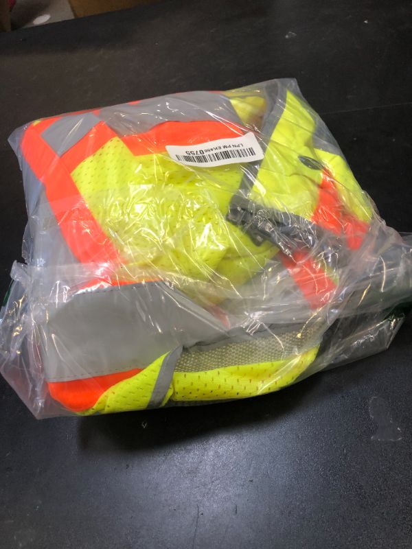 Photo 1 of Dib Safety Reflective Vest Heavy Duty, High Visibility Two Tone Engineer Vest, Made with 3M Tape, Padded Collar, Retractable ID Pocket, Yellow 3XL