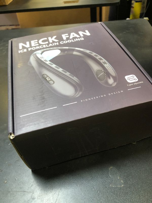 Photo 1 of Feenleyin Neck Fan Portable Air Conditioners Personal Fans with Cooling Plate Ergonomic Fan Type-C Rechargeable 5200mAh 360° Airflow Wearable LED Screen 3 Speeds 3 Cooling Setting Gifts