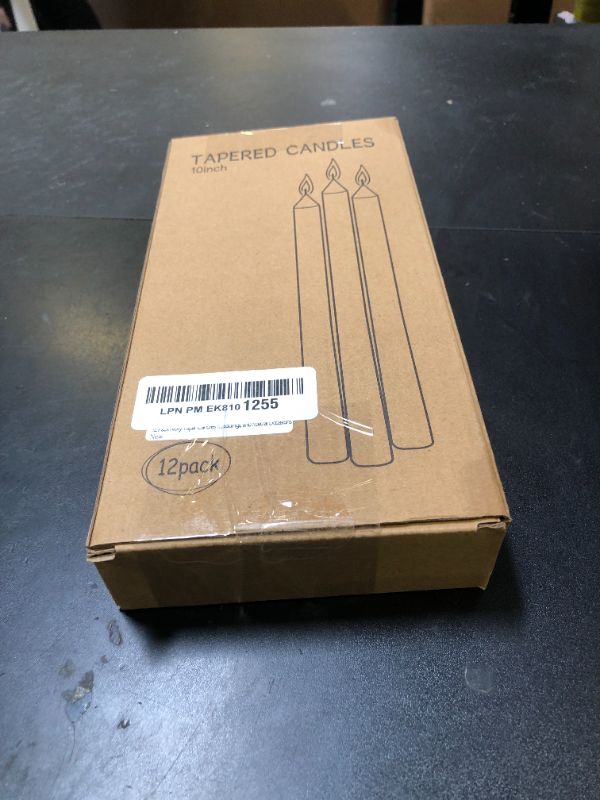 Photo 1 of 12 Pack Ivory Taper Candles 10 inch - Taper Candles Dripless, Smokeless, Unscented - 8 Hours Long Burning - Hand Poured Tall Candlesticks - Perfect for Home Decor, Weddings, and Special Occasions