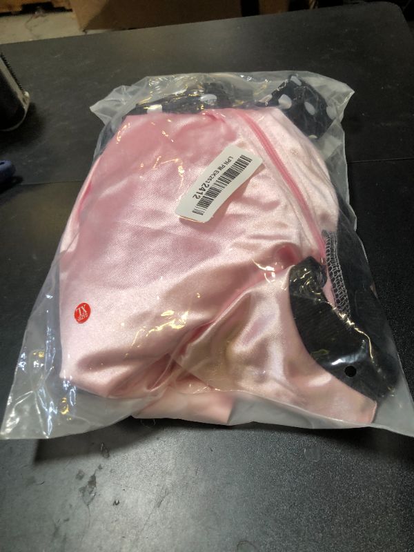 Photo 1 of XL 50s Ladys Pink Satin Jacket Halloween Cosplay Costume Pink Jacket with Neck Scarf