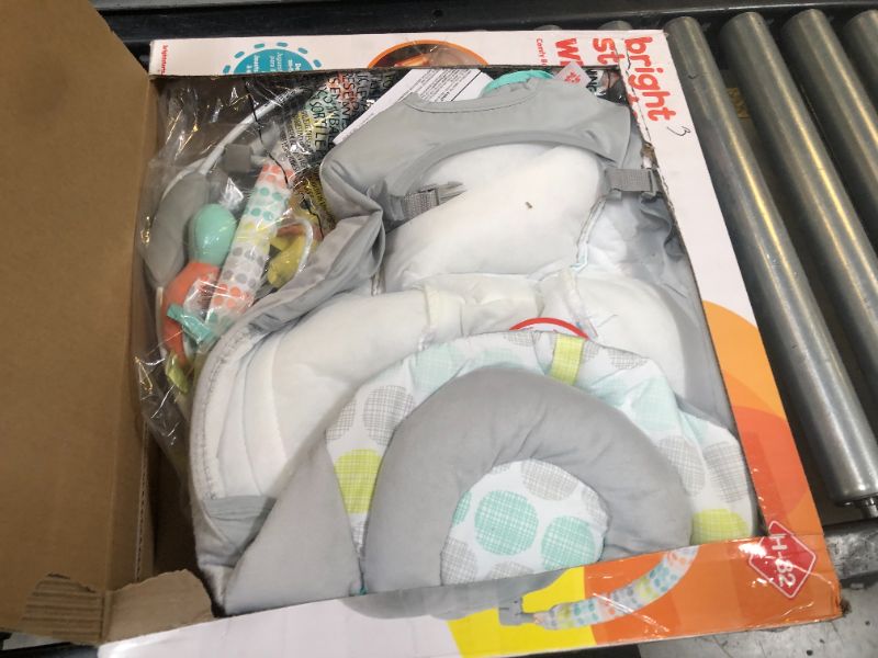Photo 1 of Bright Starts Comfy Baby Bouncer Soothing Vibrations Infant Seat - Taggies, Music, Removable -Toy Bar, 0-6 Months Up to 20 lbs (Whimsical Wild)