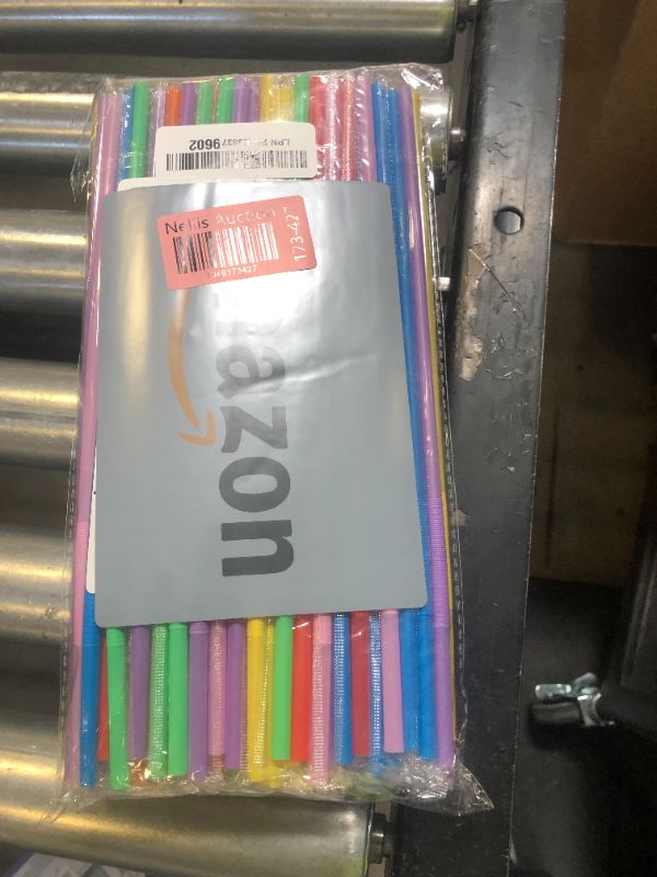 Photo 1 of [Individually Wrapped] 100 Pcs Colorful Flexible Plastic Straws, Disposable Bendy Straws, 10.2" Long and 0.23'' Diameter, BPA-Free