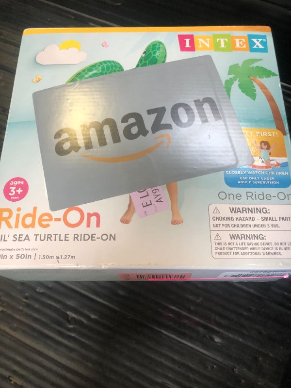 Photo 1 of INTEX Lil' Sea Turtle Inflatable Pool Float: Animal Pool Toy For Kids – 2 Heavy-Duty Handles – 88lb Weight Capacity – 59" x 50" – For Ages 3+