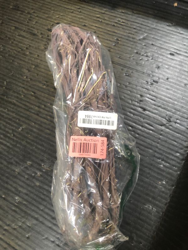 Photo 1 of 300cm/118inch Bendable Brown Small Artificial Tree Branches Fake Tree Trunk Garland Rattan Wreath Cherry Blossom Grape Vines Floral for Wall Hanging Front Door Reptile Habitat Decoration