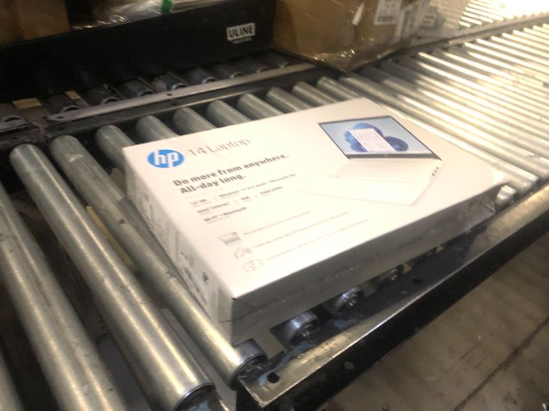 Photo 1 of HP 14 Laptop, Intel Celeron N4020, 4 GB RAM, 64 GB Storage, 14-inch Micro-edge HD Display, Windows 11 Home, Thin & Portable, 4K Graphics, One Year of Microsoft 365 (14-dq0040nr, Snowflake White)