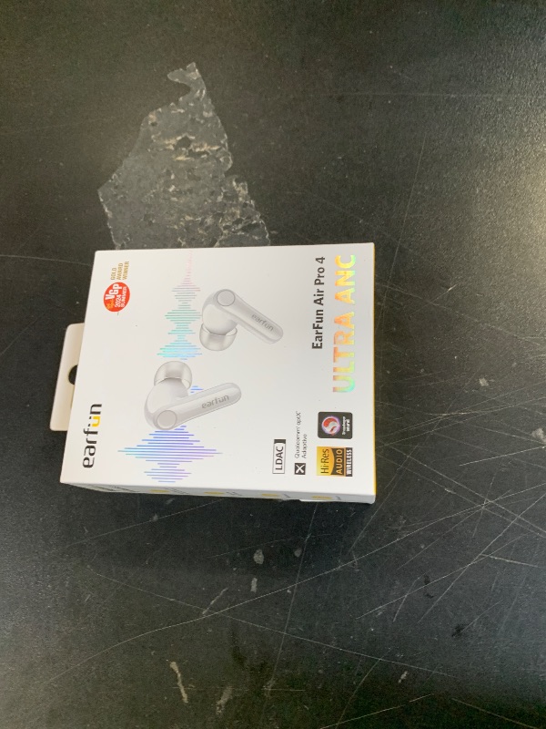Photo 1 of EarFun Air Pro 4 Adaptive Hybrid Noise Canceling Wireless Earbuds, Qualcomm Snapdragon Sound, aptX Lossless, 6 Mics AI CVC 8.0 Call, LDAC Hi-Res Audio, 52H Playtime, Bluetooth 5.4 (Glossy White)