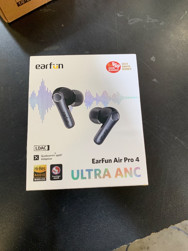 Photo 1 of EarFun Air Pro 4 Adaptive Hybrid Noise Canceling Wireless Earbuds, Qualcomm Snapdragon Sound, aptX™ Lossless, 6 Mics AI CVC 8.0 Call, LDAC Hi-Res Audio, 52H Playtime, Bluetooth 5.4, in-Ear Detection