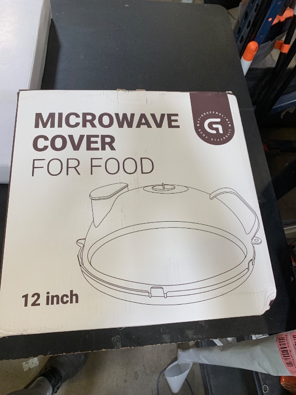 Photo 1 of 12 Inch Microwave Splatter Cover, Upgraded Microwave Cover for Food with Water Steamer, Integrated Handle, Splatter Guard, Cookware Lid, House Warming Gifts New Home, Grey