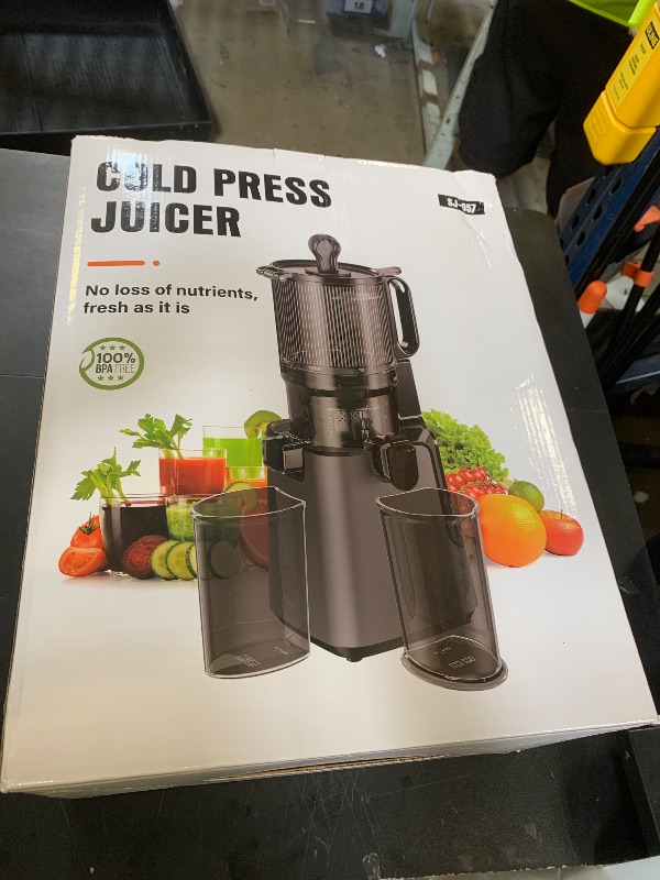 Photo 1 of Juicer Machines with 5.8" Large Feed Chute, Cold Press Juicer For Whole Vegetables and Fruits, 400W Professional Slow Masticating juicer Easy to Clean for Batch Juicing (Titanium Gray)