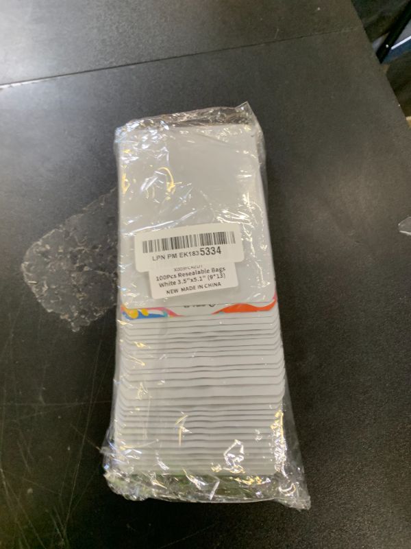 Photo 1 of 100 Pack Resealable Stand Up Bags,Smell Proof Pouch Sealable Foil Pouch Bags for Packaging (White, 3.5" x 5.1")