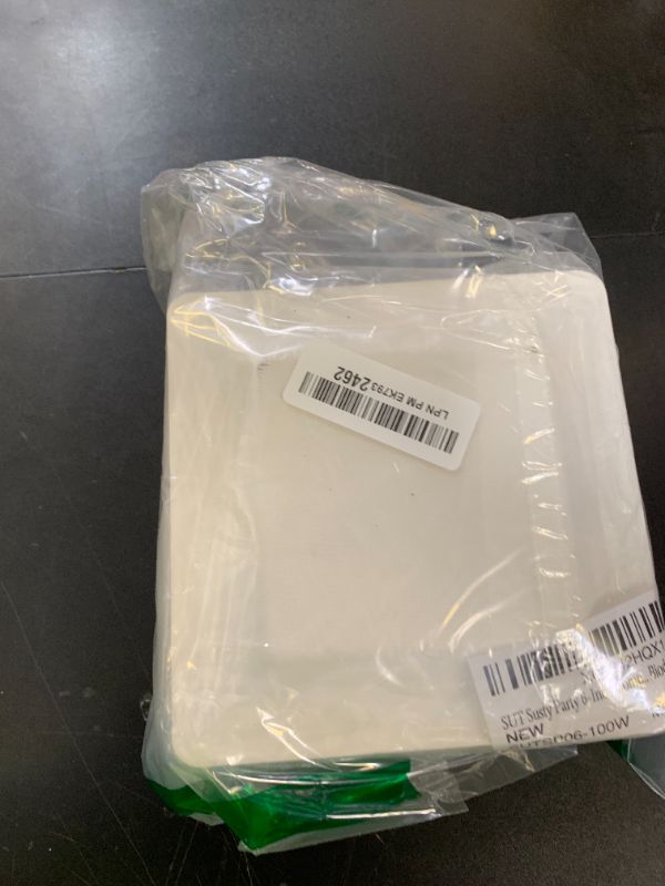 Photo 1 of SUT 6-Inch Compostable Paper Plates, 100 PCS Square Biodegradable Bagasse Plates, Heavy-Duty Microwaveable Plates, Eco-Friendly Natural Disposable Plates, Made of Sugarcane Fibers, for Party, Picnic