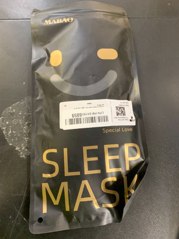 Photo 1 of MABAO Sleep Mask for Side Sleeper, Eye Mask for Sleeping Women Men, 3D Contoured Cup No Eye Pressure 100% Light Blocking Sleeping Mask with Adjustable Strap Night Blindfold Flight, Travel, Nap, Black