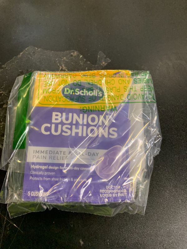 Photo 1 of Dr. Scholl's BUNION CUSHION with Hydrogel Technology, 5ct // Cushioning Protection against Shoe Pressure and Friction that Fits Easily In Any Shoe for Immediate and All-Day Pain Relief