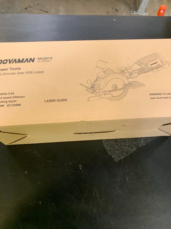 Photo 1 of DOVAMAN Circular Saw, 5.8A 4-1/2" Circular Saw w/Laser, Metal Auxiliary Handle, 6 Blades (4½", 4¾"), Cutting Depth 1-11/16" (90°), 1-1/8" (45°), Ideal for Wood, Soft Metal, Plastic, Tile - MCS01A