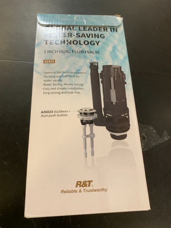 Photo 1 of R&T 2-Inch Dual Flush Valve with Top Push Button Toilet Repair Kit Inside Tank dual flush valve replacement kit for 2-piece Toilet A2423