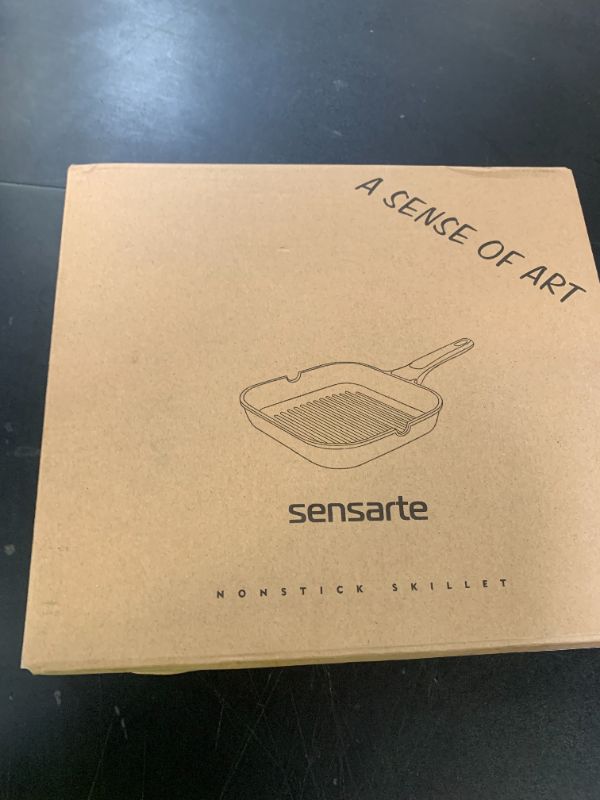 Photo 1 of SENSARTE Nonstick Ceramic Grill Pan for Stove Tops, Versatile Square Grilling Pan with Pour Spouts, Durable Grill Skillet for All Stoves(Gas,Electric,Induction) Non Toxic-PTFE,PFAS,PFOA Free, 9.5Inch
