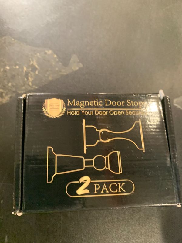 Photo 1 of Door Stoppers Magnetic Door Catch - 2 Pack Stainless Steel Heavy Duty Door Stops for Bottom of Door, Wall & Floor Mounting No-Drill Strong Adhesive & Screws, Strong Door Holder to Keep Door Open