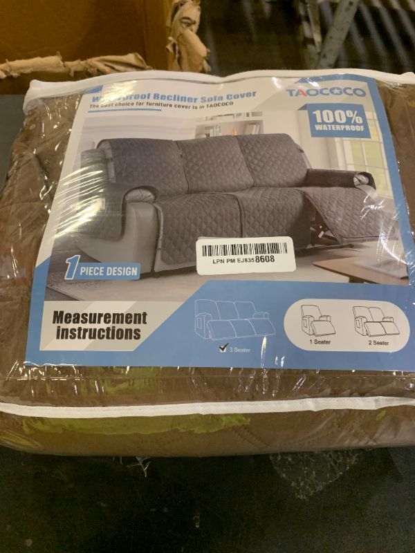 Photo 1 of TAOCOCO 100% Waterproof Recliner Covers, Recliner Sofa Covers with Leg Straps, Reversible Recliner Couch Cover for Reclining Chair, Washable Couch Protector for Pets Kids(3 Seater, Brown)
