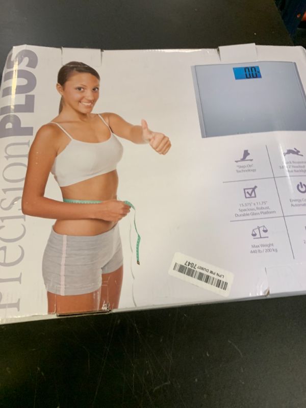 Photo 1 of Eat Smart Precision Plus Digital Bathroom Scale with Ultra-Wide Platform, 440 lb Capacity, Bath Scale for Body Weight, Grey