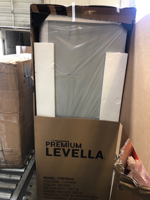 Photo 1 of PremiumLevella PRF65DX Single Door Merchandiser Refrigerator-Upright Beverage Cooler-6.5 cu ft-Silver, 6.5 cu.ft. Single Swing Door