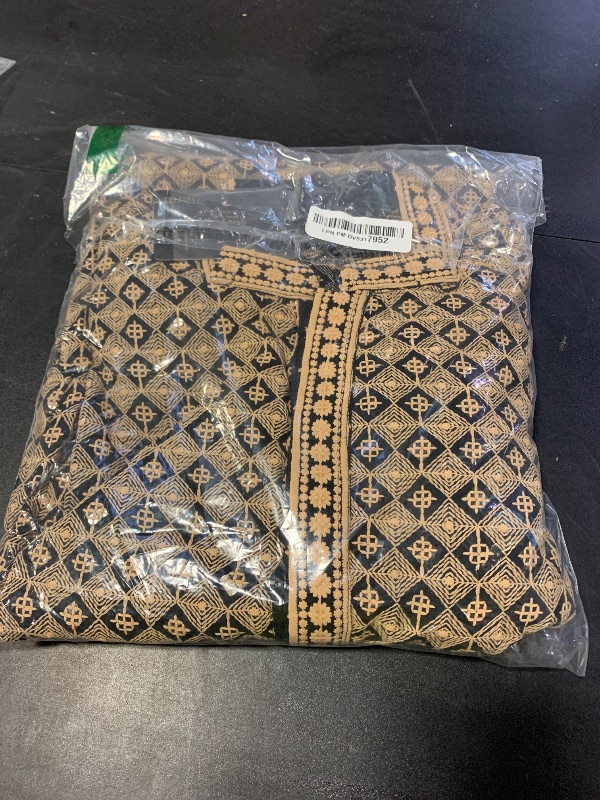Photo 1 of Sojanya (Since 1958 Men'S Cotton Contrast Embroidered Sequinned Gold Long Kurta