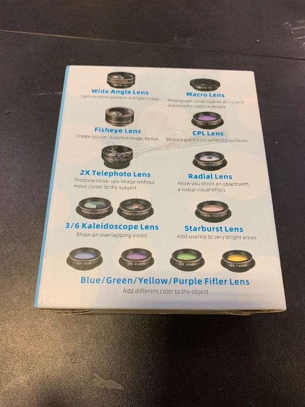 Photo 1 of Godefa Phone Camera Lens Kit, 14 in 1 Lenses with Selfie Light for iPhone 14 13 12 11 Xs X Pro Samsung and Other Andriod Smartphone, Universal Clip on Wide Angle+Macro+ Fisheye Camera Lenses